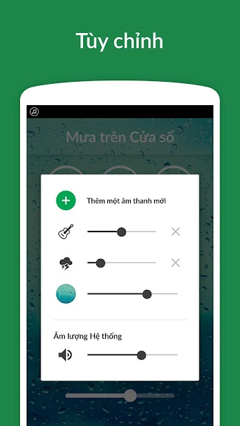 Screenshots Rain Sounds: ứng dụng nghe nhạc thư giãn dễ ngủ, âm thanh tiếng mưa