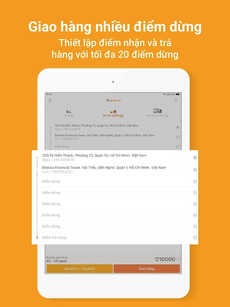 Screenshots Lalamove - Ứng dụng giao hàng siêu tốc nội thành tại TPHCM & Hà Nội
