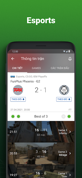 Screenshots SofaScore - Ứng dụng cập nhật kết quả trực tiếp và tin tức chi tiết các trận đấu