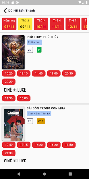 Screenshots Dcine Cinemas - Ứng dụng đặt vé xem phim của Dcine