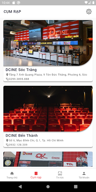 Screenshots Dcine Cinemas - Ứng dụng đặt vé xem phim của Dcine