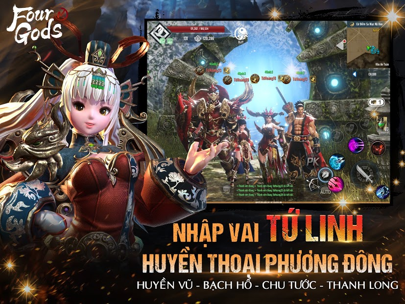 Screenshots Four Gods M - Tứ Hoàng Mobile | Siêu phẩm game ARPG Hàn Quốc