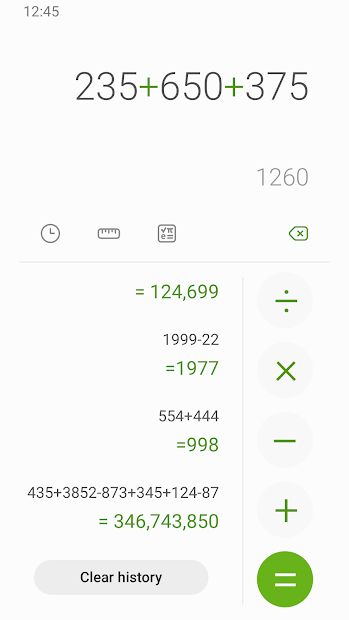 Screenshots Samsung Calculator: Ứng dụng Máy tính mặc định trên thiết bị Samsung