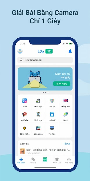 Screenshots Giải bài tập bằng camera - Ứng dụng giải bài tập từ lớp 1 đến 12