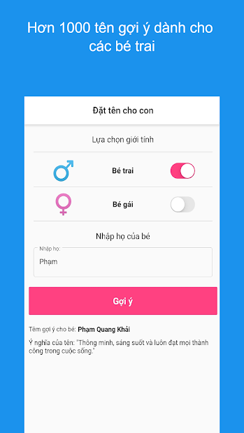 Screenshots Tải Baby Names - Ứng dụng gợi ý, đặt tên cho con