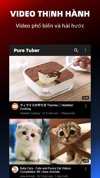 Screenshots Pure Tuber - App nghe nhạc youtube tắt màn hình Android