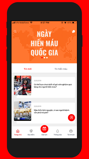 Screenshots Hiến máu: Ứng dụng đăng ký và tra cứu thông tin hiến máu