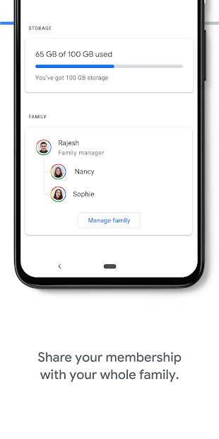 Screenshots Google One - Công cụ quản lý dung lượng lưu trữ của Google