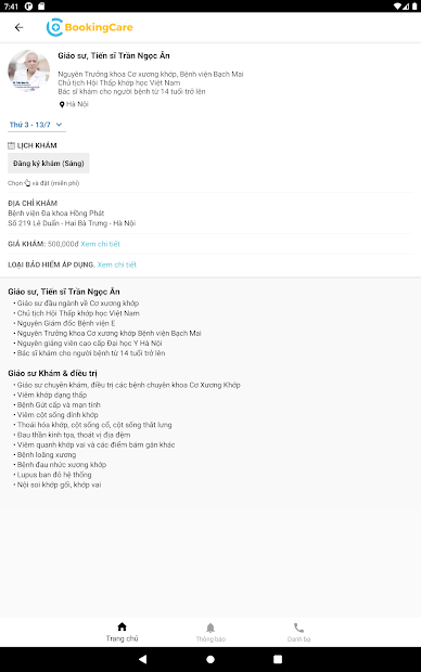 Screenshots BookingCare: Ứng dụng đặt lịch khám bệnh online