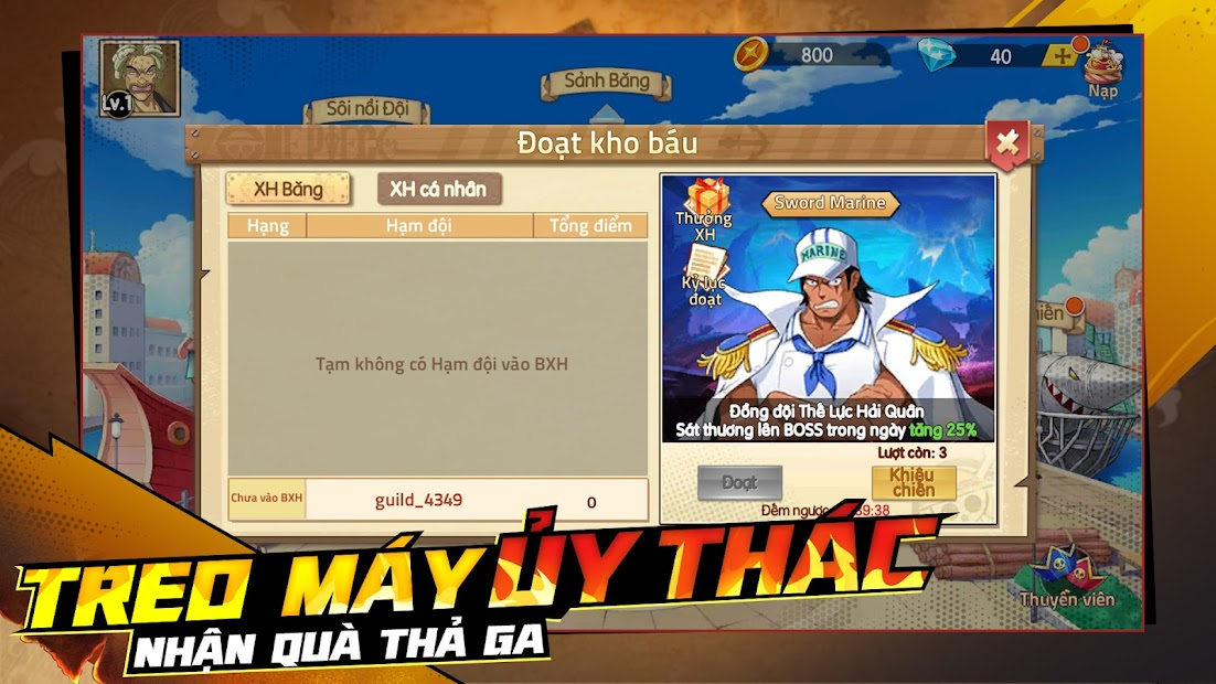 Screenshots Kho Báu Truyền Thuyết - Game One Piece 3D Thế Hệ Mới