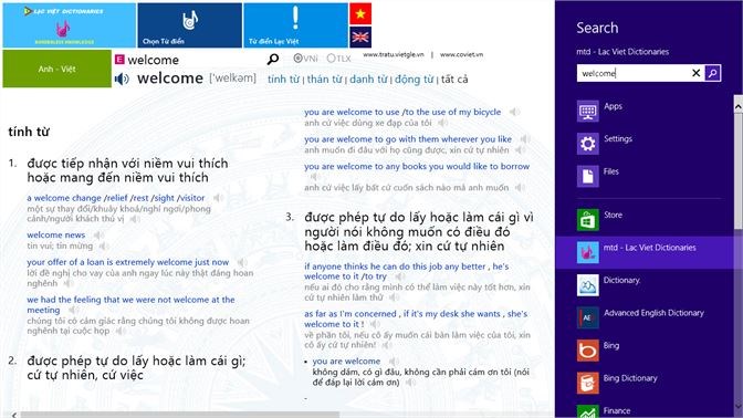 Screenshots Từ điển Lạc Việt - Tra từ, câu Anh - Việt, Việt - Anh