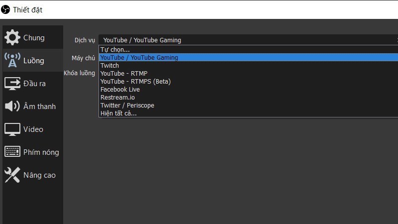 Screenshots OBS Studio: Phần mềm live stream màn hình lên Facebook, Youtube