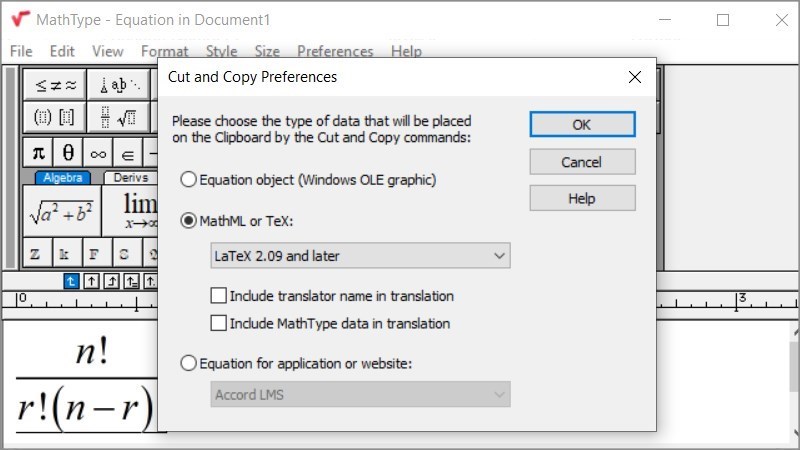 Screenshots MathType: Phần mềm viết công thức toán học của Microsoft