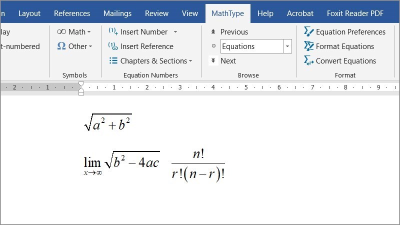Screenshots MathType: Phần mềm viết công thức toán học của Microsoft