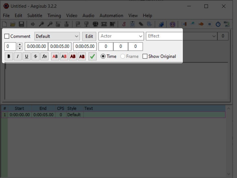 Screenshots Tải AegiSub: Phần mềm làm sub, video karaoke, tạo phụ đề phim
