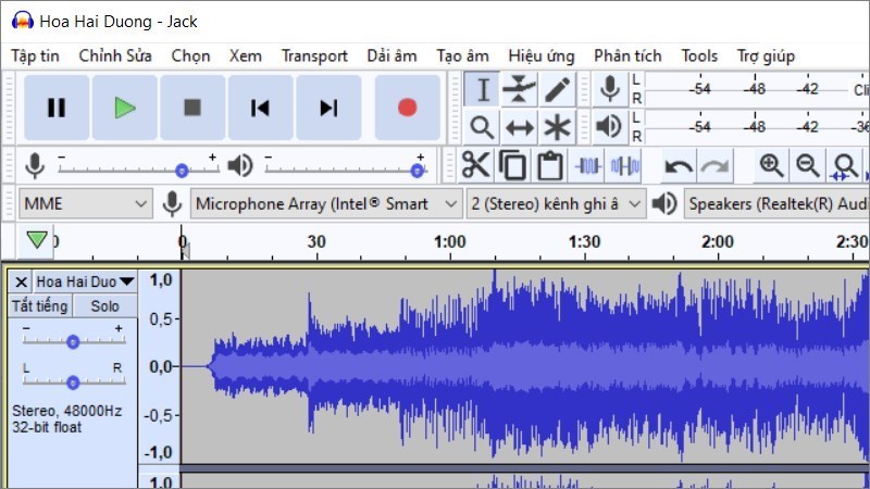 Screenshots Tải Audacity: Phần mềm ghi âm, cắt ghép nhạc, lọc tạp âm miễn phí