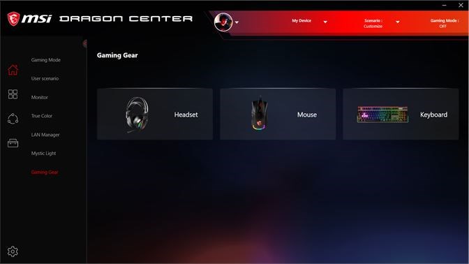 Screenshots Dragon Center: Phần mềm điều chỉnh hệ thống laptop gaming MSI