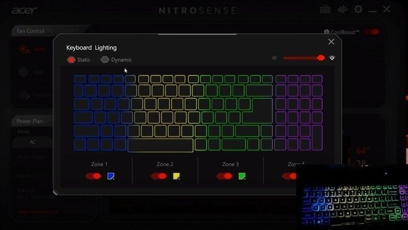 Screenshots Nitro Sense - Phần mềm điều khiển hệ thống laptop gaming Acer