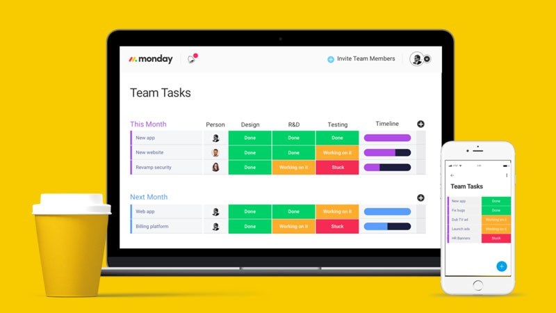 Screenshots Monday.com - Phần mềm quản lý, cộng tác và theo dõi dự án