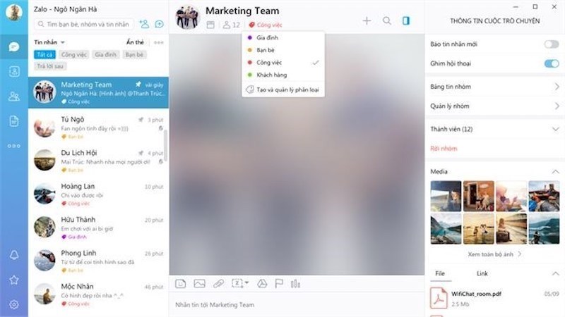 Screenshots Zalo PC: Ứng dụng giao tiếp và làm việc nhóm tuyệt vời trên máy tính