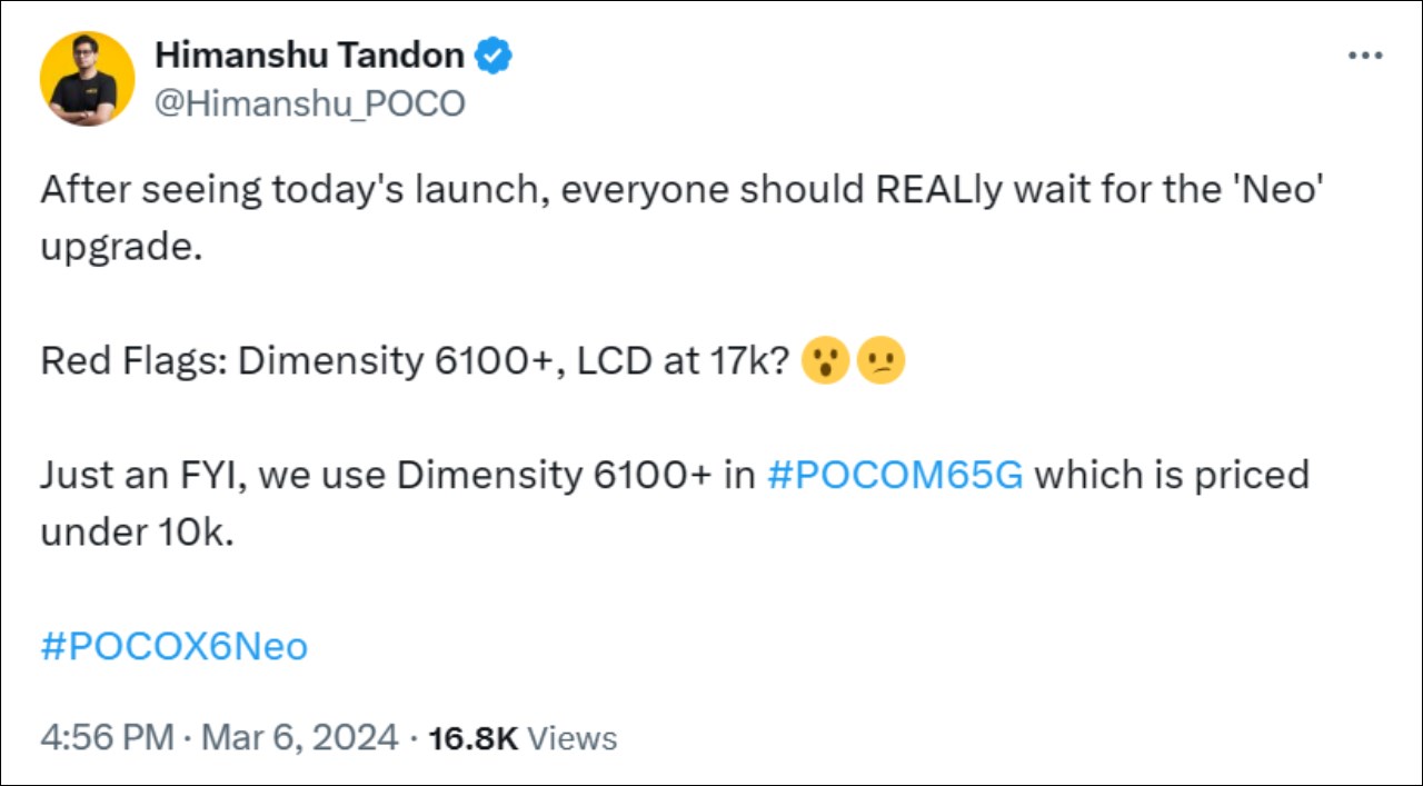 POCO X6 Neo sắp ra mắt