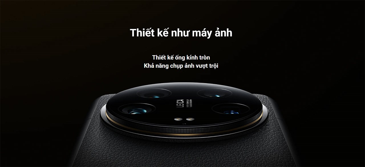 Thiết kế mặt lưng nổi bật trên Xiaomi 14 Ultra với cụm camera hình tròn tựa như máy ảnh