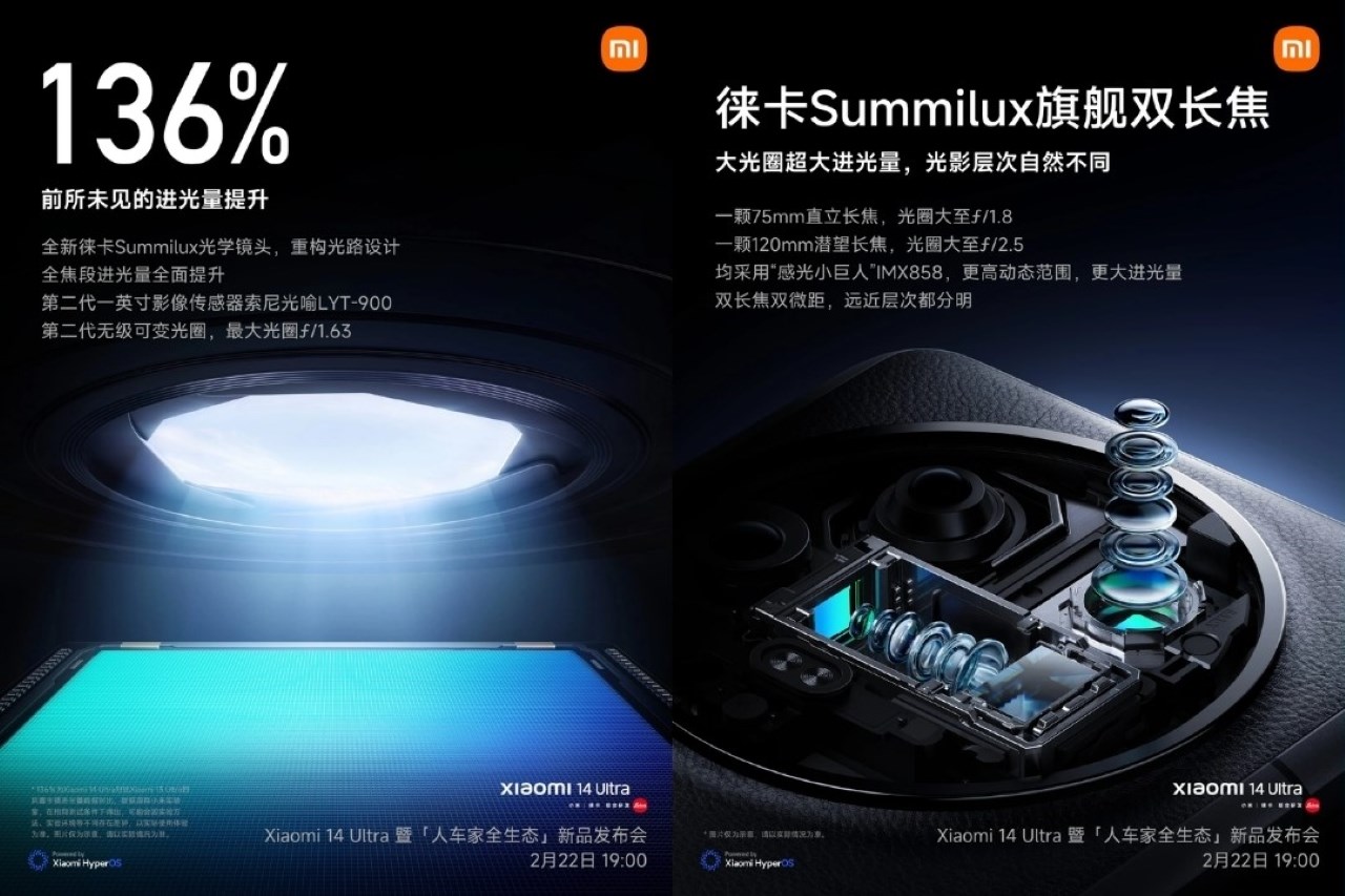 Xiaomi 14 Ultra sẽ được trang bị camera chính LYT-900 50 MP Xiaomi 14 Ultra sẽ được trang bị camera chính LYT-900 50 MP