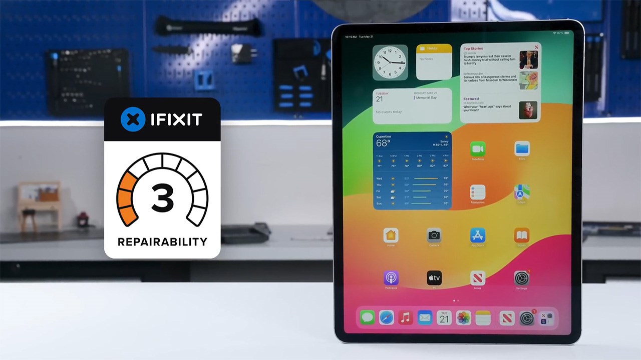 iFixit chỉ cho iPad Air M2 13 inch 3 trên 10 điểm khả năng sửa chữa