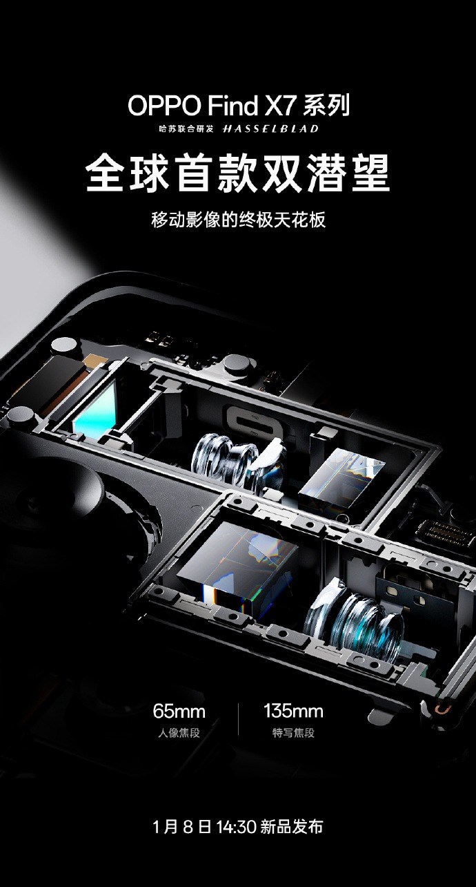 Camera trên OPPO Find X7 Ultra sẽ mang đến 2 tiêu cự là 65 mm và 135 mm Camera trên OPPO Find X7 Ultra sẽ mang đến 2 tiêu cự là 65 mm và 135 mm