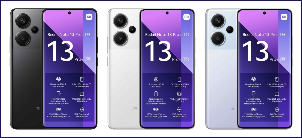 Redmi Note 13 Pro Plus 5G lộ ảnh render và cấu hình