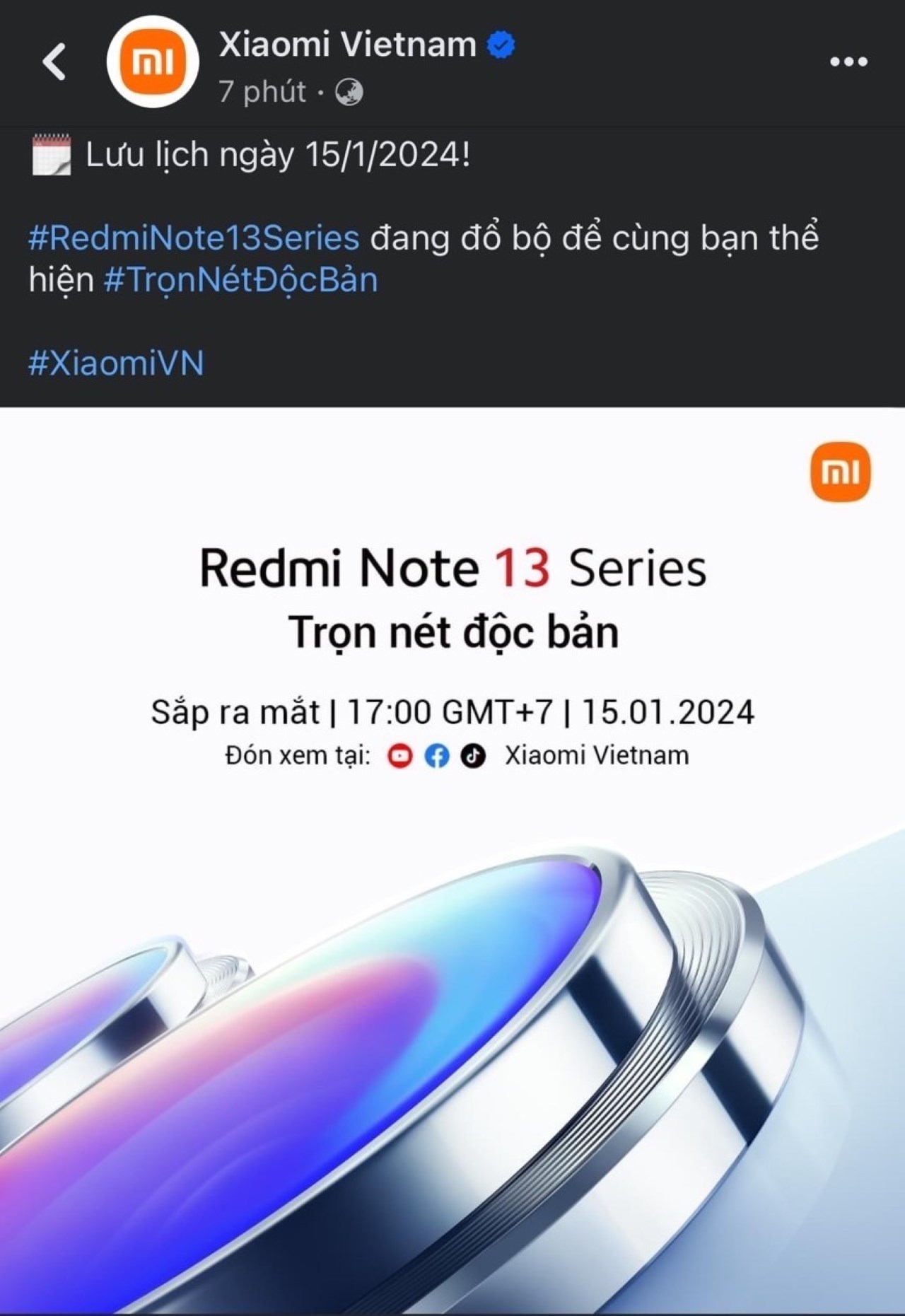 Xiaomi đăng tải về dòng Redmi Note 13