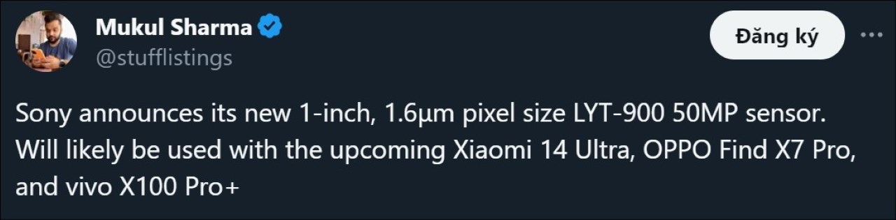Leaker Mukul Sharma cho biết cảm biến sẽ xuất hiện trên các flagship của Xiaomi, Vivo và OPPO Leaker Mukul Sharma cho biết cảm biến sẽ xuất hiện trên các flagship của Xiaomi, Vivo và OPPO