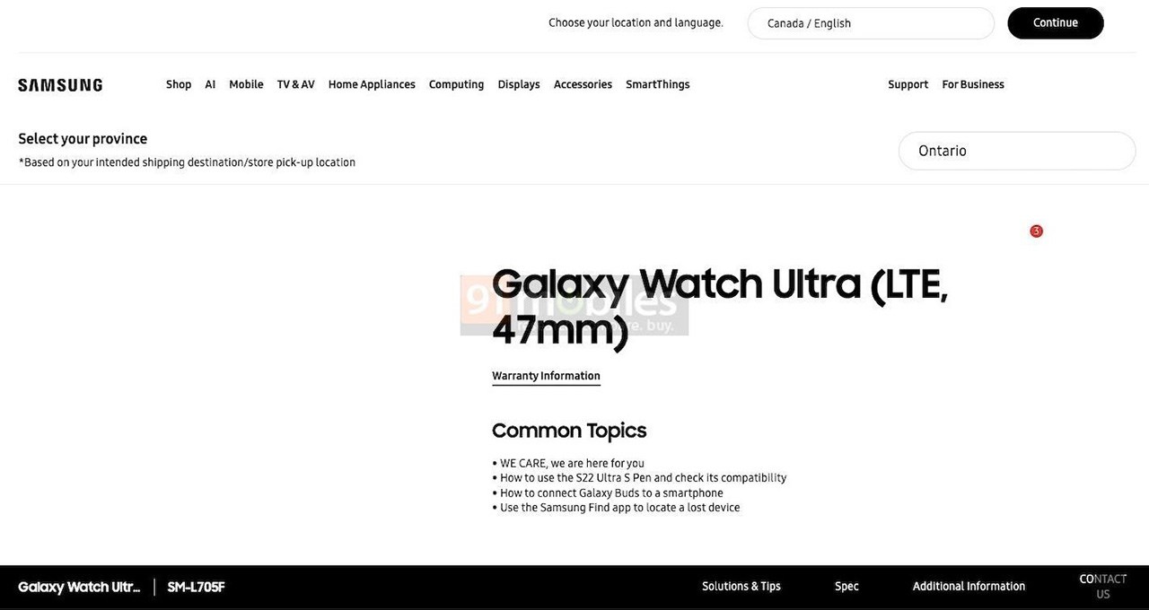 Một phiên bản khác của Galaxy Watch Ultra cũng xuất hiện