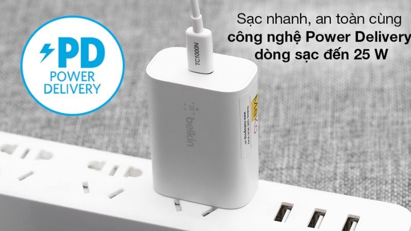 Hãng Belkin đã trang bị công nghệ sạc nhanh tiến tiến trong sản phẩm Hãng Belkin đã trang bị công nghệ sạc nhanh tiến tiến trong sản phẩm