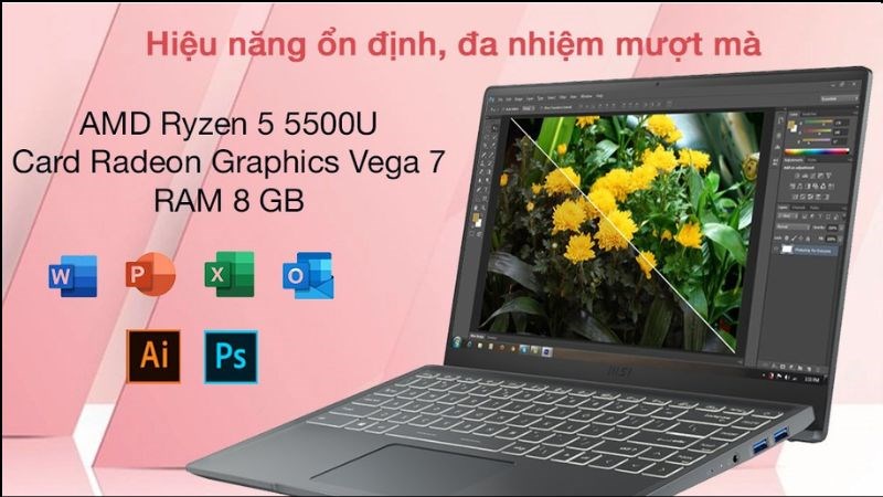 Thiết kế mỏng nhẹ, xử lý nhanh gọn các tác vụ