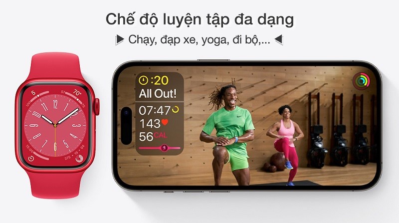 Apple Watch S8 LTE giúp bạn thoải mái tham gia hoạt động thể thao