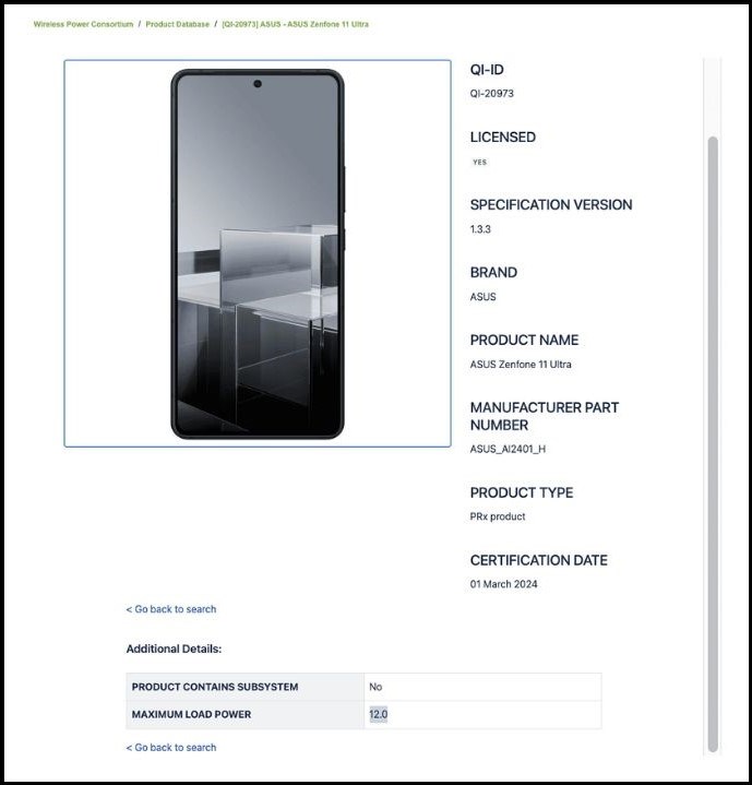 Rò rỉ chứng nhận trên WPC của ASUS Zenfone 11 Ultra Rò rỉ chứng nhận trên WPC của ASUS Zenfone 11 Ultra