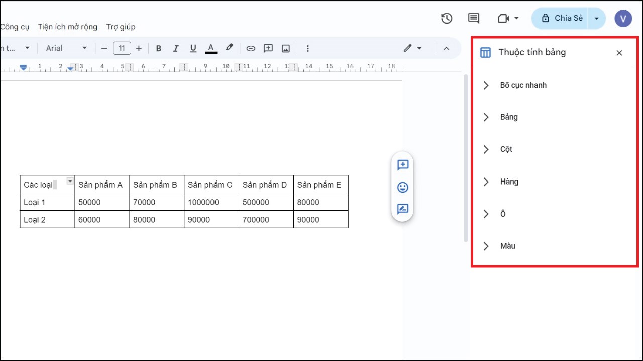 Cách chỉnh sửa bảng trên Google Docs Cách chỉnh sửa bảng trên Google Docs