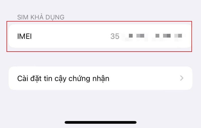 Kiểm tra IMEI trên iPhone