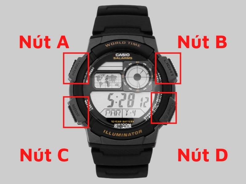 4 nút bấm với 4 chức năng khác nhau 4 nút bấm với 4 chức năng khác nhau