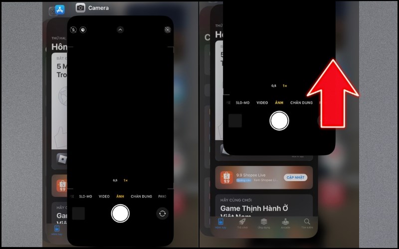 Đóng ứng dụng máy ảnh để đèn pin iPhone hoạt động Đóng ứng dụng máy ảnh để đèn pin iPhone hoạt động