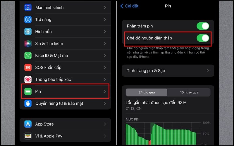 Tắt chế độ nguồn điện thấp để đèn pin hoạt động Tắt chế độ nguồn điện thấp để đèn pin hoạt động