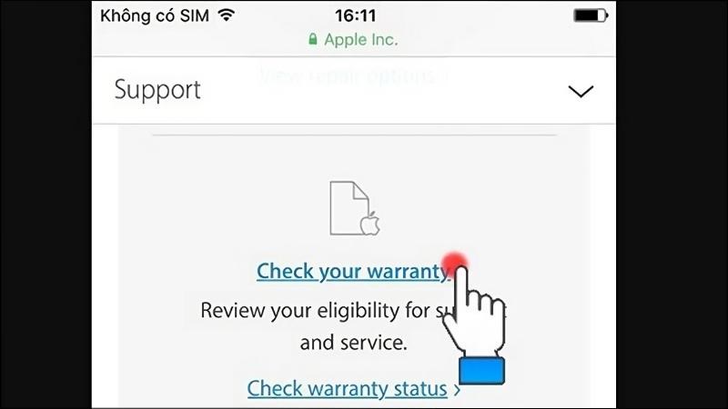 Nhấn chọn Check your warranty Nhấn chọn Check your warranty