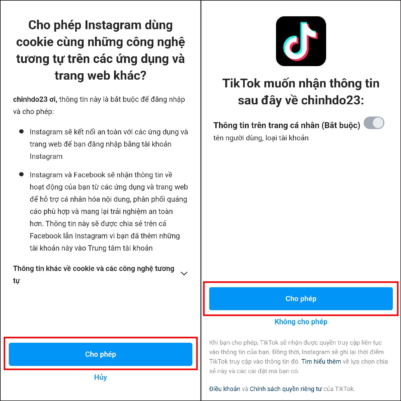 Cách liên kết tài khoản YouTube và Instagram với TikTok