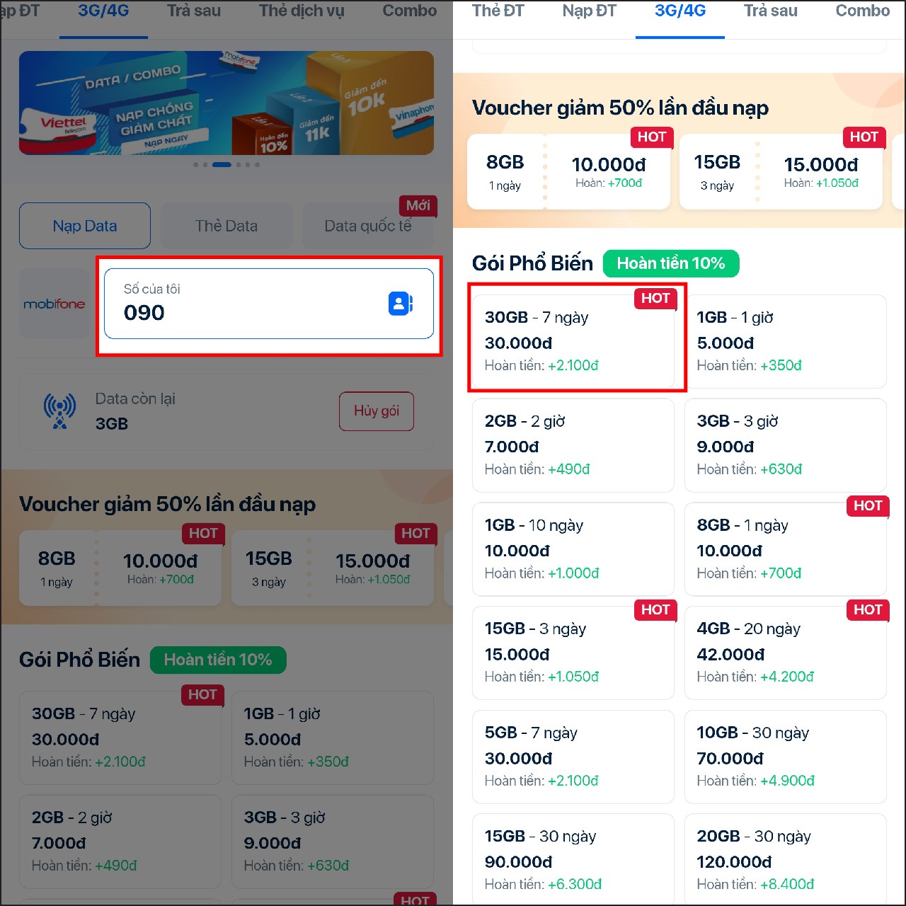 Cách tặng data cho thuê bao khác trên Zalo Cách tặng data cho thuê bao khác trên Zalo