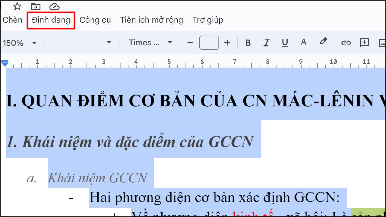 Cách xóa định dạng trong Google Docs