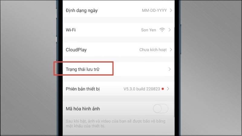 Chọn Trạng thái lưu trữ