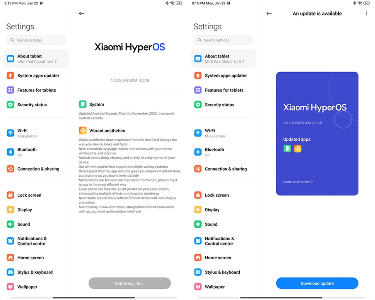 Bản cập nhật HyperOS trên Xiaomi Pad 6 mang đến loạt tính năng mới Bản cập nhật HyperOS trên Xiaomi Pad 6 mang đến loạt tính năng mới