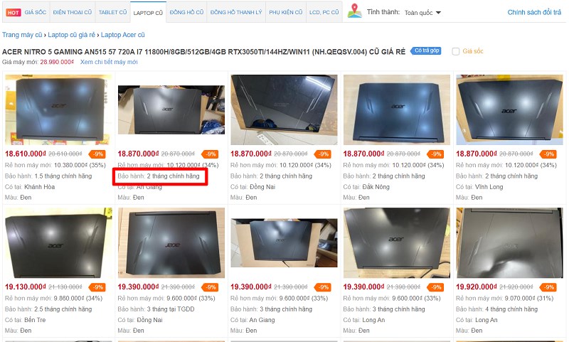 Chính sách bảo hành laptop cũ tại TGDĐ Chính sách bảo hành laptop cũ tại TGDĐ