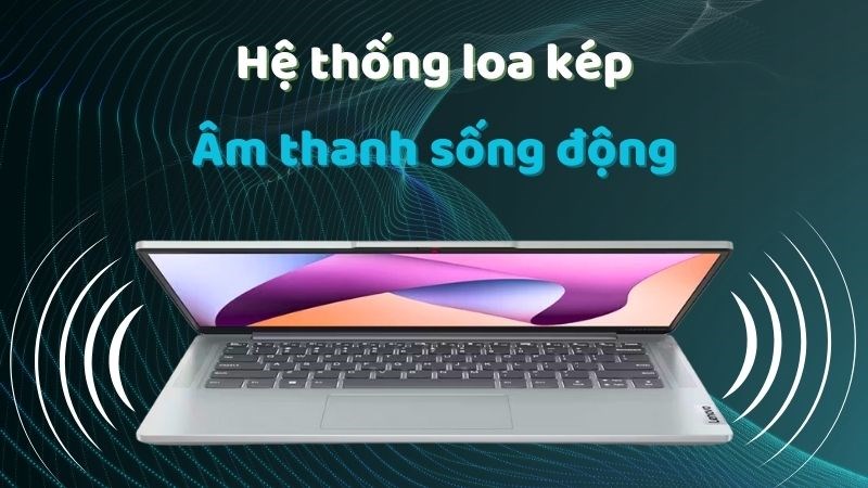 Trải nghiệm âm thanh sống động với hệ thống loa kép 2 bên bàn phím